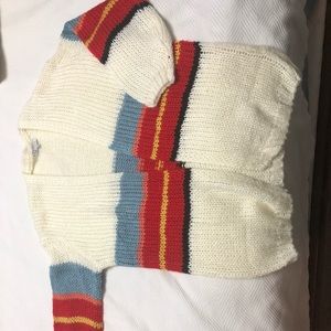 Happy colourful cozy cardigan! (No buttons, no zipper) duster, wrap